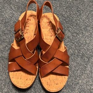 Clarks Tan Leather Sandals